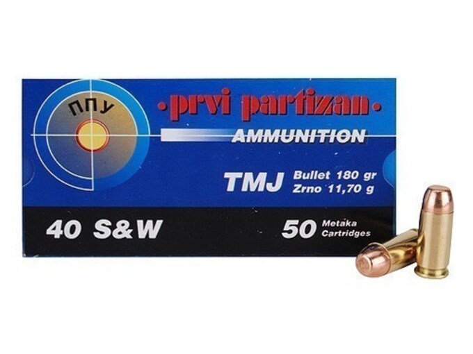 PPU .40 S&W 180gr FMJ Ammunition