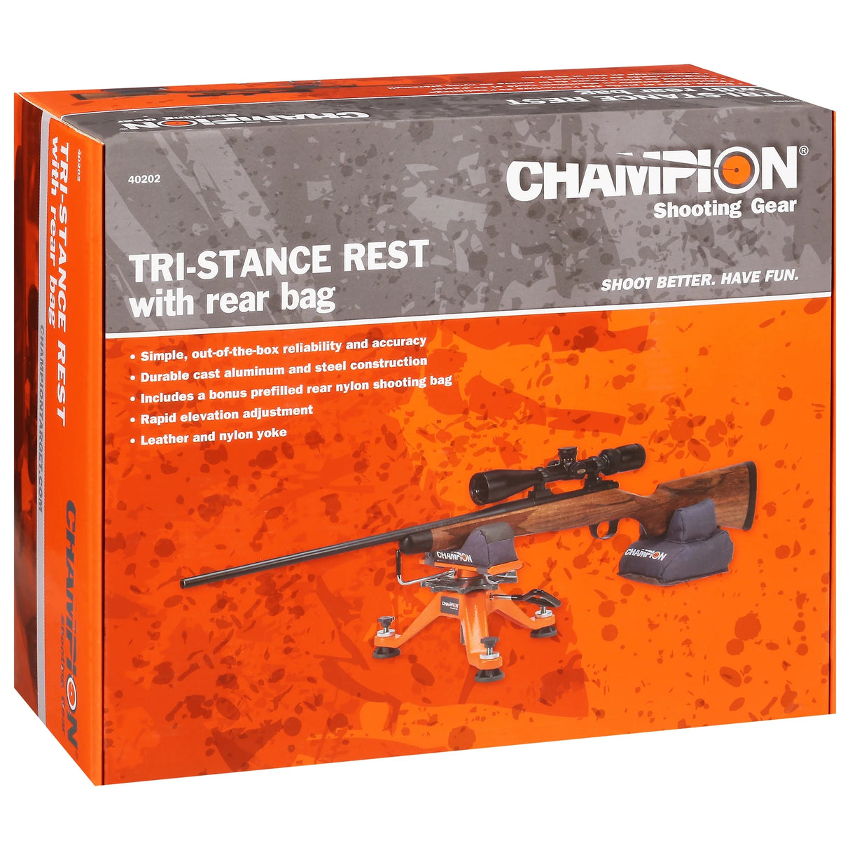 Champion Traps and Targets Tri-Stance Rest With Rear Bag