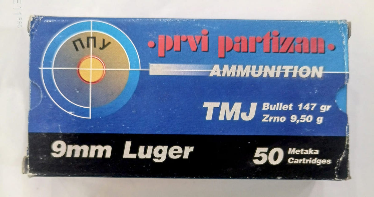 PPU 9mm Luger 147gr TMJ Pistol Ammunition