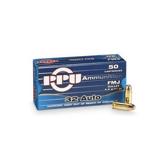 PPU .32 Auto 71gr FMJ Ammunition