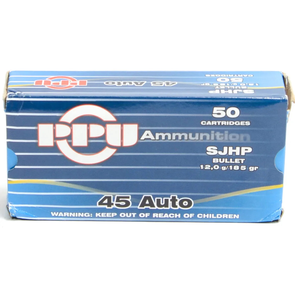PPU .45 ACP 185gr SJHP Ammunition