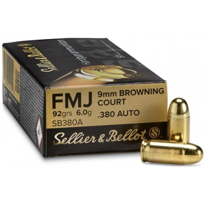 Sellier & Bellot .380 Auto 92gr FMJ Ammunition