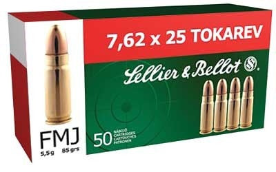 Sellier & Bellot 7.62×25mm Tokarev 85gr FMJ Ammunition