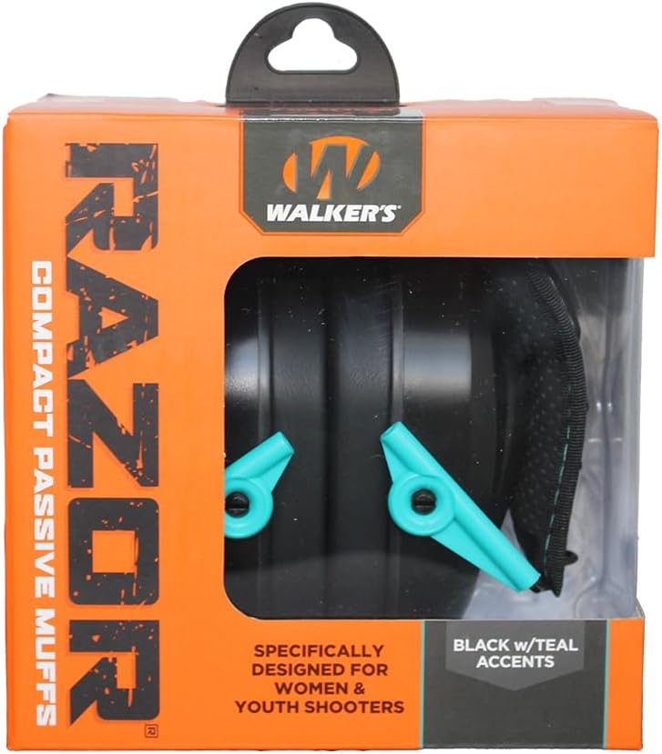 WALKER’S Razor Compact Passive Youth & Women’s Hearing Protection Muff – Teal