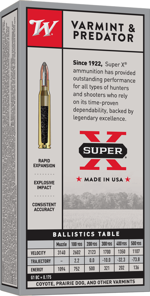 Winchester .222 Rem 50gr SP Rifle Ammunition