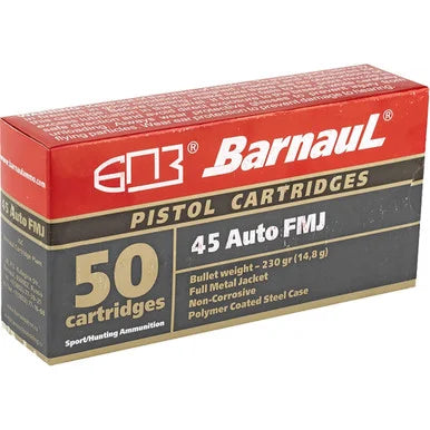 Barnaul .45 ACP 230gr FMJ Steel Case Ammunition