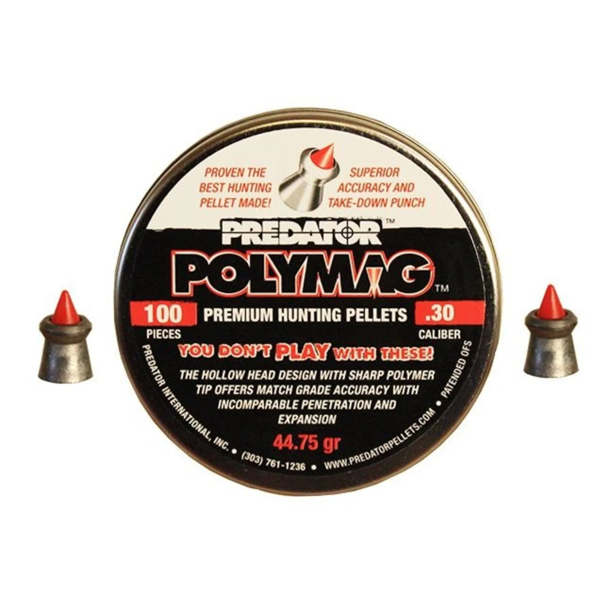 JSB Predator Polymag .30 Cal 44.75 gr Hollow Point Pellets