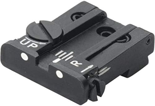 LPA TPU Adjustable Rear White Dot Sight Set for Glock 17-23, 25-32, 34, 35 — Black