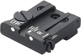 LPA TPU Adjustable Rear White Dot Sight Set for Glock 17-23, 25-32, 34, 35 — Black
