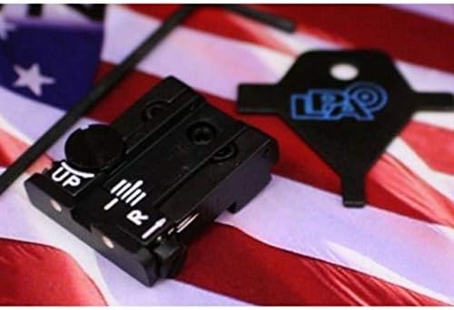 LPA TPU Adjustable Rear White Dot Sight Set for Glock 17-23, 25-32, 34, 35 — Black
