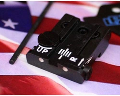 LPA TPU Adjustable Rear White Dot Sight Set for Glock 17-23, 25-32, 34, 35 — Black