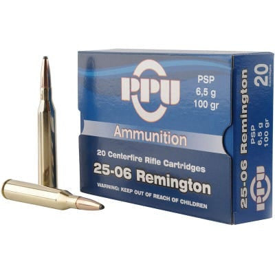 PPU .25-06 Rem 100gr PSP Rifle Ammunition