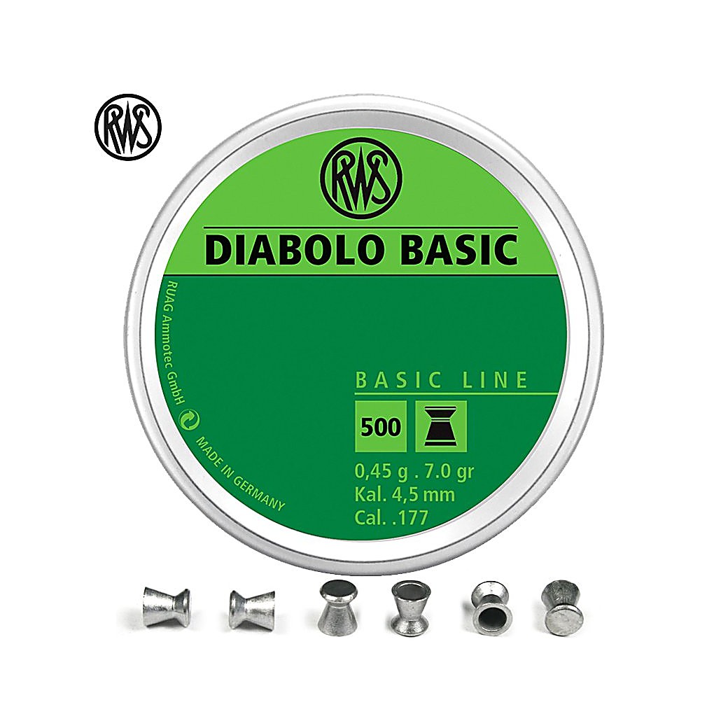 RWS Diabolo Basic .177 Cal 7 gr Wadcutter Pellets