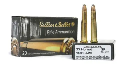 Sellier & Bellot .22 Hornet 45gr SP Rifle Ammunition