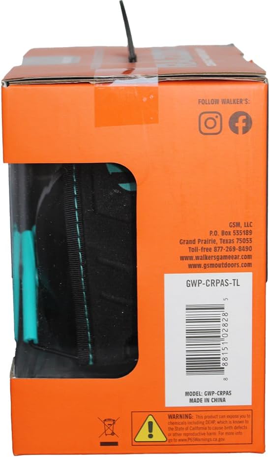 WALKER’S Razor Compact Passive Youth & Women’s Hearing Protection Muff – Teal